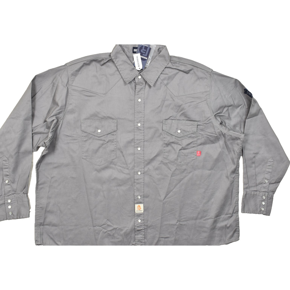 Bocomal FR Flame Resistant Shirt 4XL Gray 100% Cotton Twill ATPV 8.2 CAT 2 Work